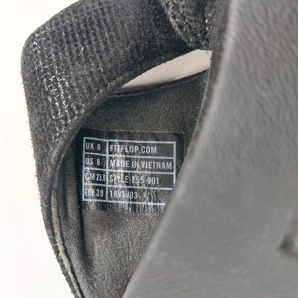 Fitflop Black Sandals Womens 8 Electra Thong Flip Flop Slip On Suede Casual. - Picture 11 of 11